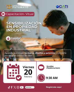 Pieza publicitaria información de capacitación Protege tus ideas y fortalece tu negocio